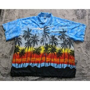 Rima Short Sleeve Button Up Hawaiian Shirt Men's Size 2XL